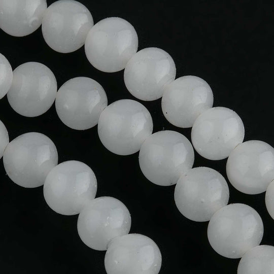 Vintage Japanese Opalescent Glass Round Beads 8-9mm. pkg. of 10. B11-BW-0336(e)