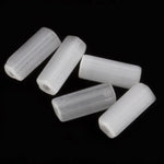 Vintage White Satin Glass Pentagonal Bead.  25 beads per lot.  Average 10mm x 4mm. 