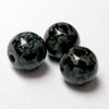 Czech jet Picasso round glass bead. 5mm, Pkg of 10.