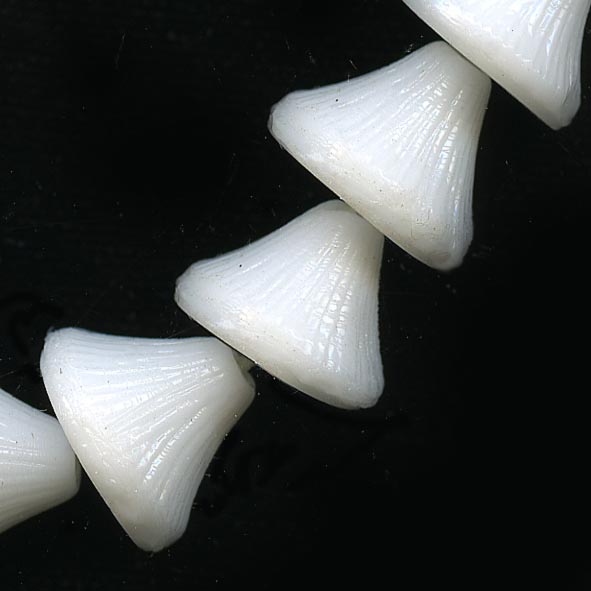 Vintage Czech molded glass cone beads, 8x10mm package of 10. 
