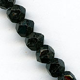 Vintage Austrian faceted jet glass bead. 5mm. Pkg of 25. 