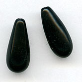 Jet glass 1-hole teardrop beads. 12x5mm. Pkg of 10. b11-bw-0910
