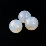 Vintage Japanese 16mm glowing opal glass round beads, pkg of 2.