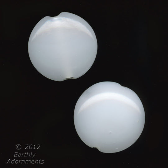 Vintage opaque opal glass disk-shaped beads 16mm. Japan. pkg of 4. b11-bw-0967