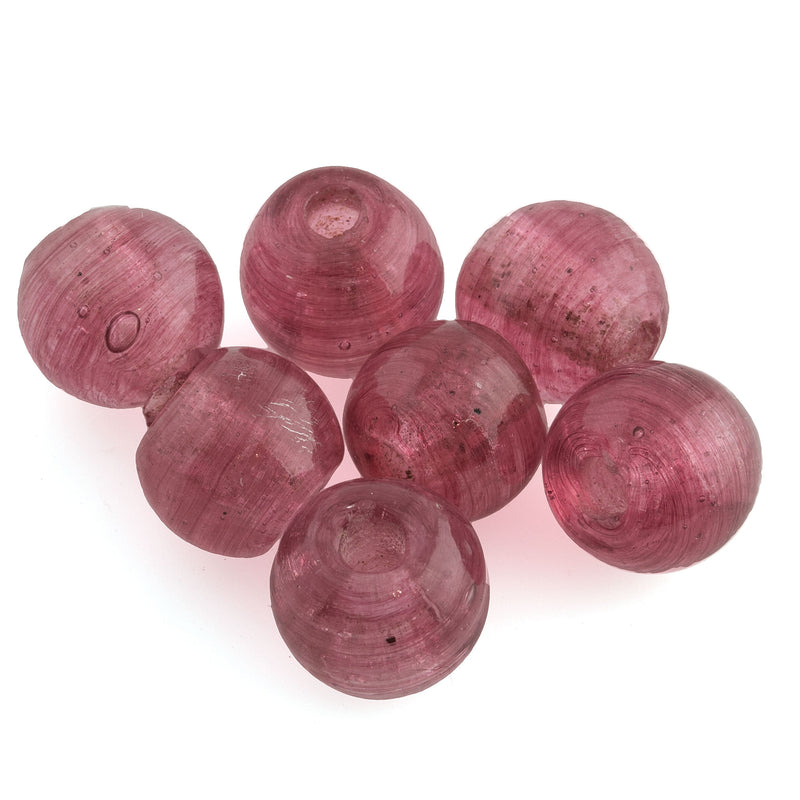 Chinese Peking glass beads in a translucent dark rose, 8-9mm, Pkg. 10. b11-pp-1199