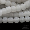 Vintage Superior Bead brand white opal 5mm glass nugget beads Japan 15 inch strand.