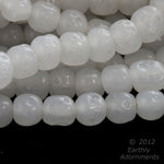 Vintage Superior Bead brand white opal 5mm glass nugget beads Japan 15 inch strand.