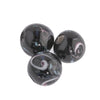 Vintage black millefiori lampwork glass round beads. 1960's. India. 16mm. Pkg1.