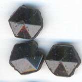 Antique Bohemian faceted jet glass domed nailhead beads. 6mm. Pkg of 25. B11-BW-0371