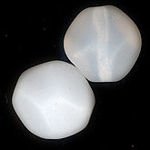 Vintage Faceted Pinched Opal Glass Diamond Shaped Beads. Semi-Opaque. 10mm. Pkg of 5.
