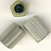 Vintage Czech Satin Glass with Black Core Pentagonal Beads. 10mm. Pkg of 4. B11-BW-0581(e)