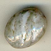 Flattened Oval Grey Swirled Glass Bead. 10x12mm. Pkg of 5. 