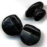 Vintage Czech Black Glass Pendant Bead. 11x11x9mm. Pkg of 5. 