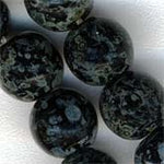 Czech jet Picasso round glass bead. 5mm, Pkg of 10.