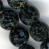 Czech jet Picasso round glass bead. 5mm, Pkg of 10.
