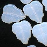 Czech Opal Pressed Glass Grape Leaf Bead. 10 x 8mm. Pkg of 10. b11-bw-0669