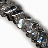 Czech silver finish vertebrae glass beads. 9-10mm across. Pkg of 20.