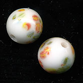 Vintage Japanese Millefiore Glass Round Beads. 6mm. Pkg of 10. 