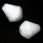 Vintage German faceted white glass bicone beads. 8x6mm Pkg of 5. b11-bw-0717