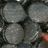 Vintage Bohemian Jet Glass Disk Shaped Beads. 5mm. Strand of 23-24. b11-bw-0730