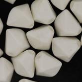 Vintage German Inverted Pyramid White Glass Beads.10mm.  Pkg of 5. 