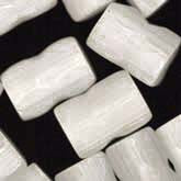 Vintage White Satin Glass Pentagonal Beads. 10x5mm. Pkg of 5.