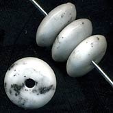 Vintage faux granite 15mm glass rondelle beads  . Pkg of 10. b11-bw-0776