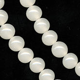 Vintage 6mm opal white glass round beads. Korea. Pkg of 20. b11-bw-0781