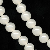 Vintage 6mm opal white glass round beads. Korea. Pkg of 20. 
