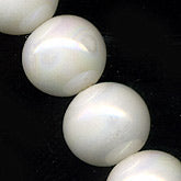 Vintage luster white 8 mm glass round beads.  Pkg of 10.