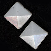 Antique dove grey square nailhead glass bead. 6mm. Strand of 23. b11-bw-0802