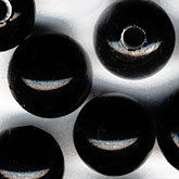 Vintage Japanese Cherry Brand jet 6mm glass round beads. Pkg of 20.