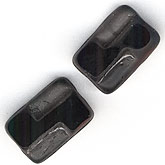 Rare old Art Deco pressed jet glass beads.  10x14mm Pkg of 1. b11-bw-0849