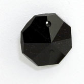 Swarovski® Black Jet Glass Octagonal Pendant Bead. 16mm.  Pkg 1. b11-bw-0856