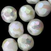 Vintage faceted German AB round glass bead. 6 mm Pkg of 10. b11-bw-0861