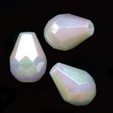 Vintage faceted AB teardrop bead, Austria. 10x8mm. Pkg of 4. 