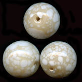 Vintage beige/white glass crumb beads. 10mm, Pkg of 4. b11-bw-0867