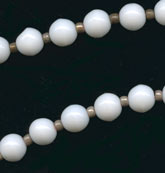 1940s German US Zone chalk white round glass beads. 8mm Pkg of 10. b11-bw-0869