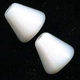 Vintage Czech opaque white cones. 8x8mm. Pkg of 10. b11-bw-0878