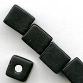Vintage black matte cubes 6x6mm. Czechoslovakia Pkg of 10. 