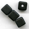 Vintage matte black cubes. 8x8mm Czechoslovakia Pkg of 10.