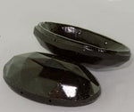 Antique Bohemian glass 2 hole domed oval 47x28mm pkg of 2.