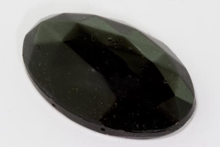 Antique Bohemian glass 2 hole domed oval 47x28mm pkg of 2.