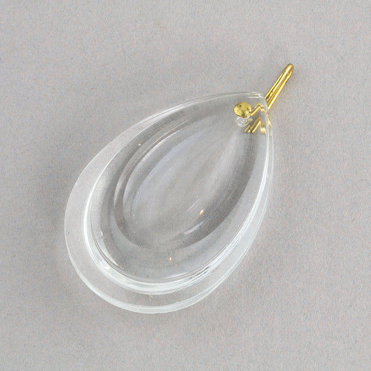 Crystal Teardrop Pendant, West Germany. 38x26mm. Pkg 1. b11-cr-0501