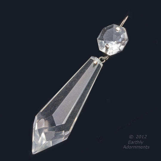Large Faceted Crystal Chandelier Pendant. 20x65mm. Japan. Pkg 1. b11-cr-0520