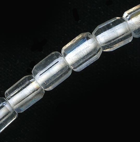 Vintage Czech faceted cylinders 7x5mm strand of 25.