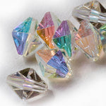 Swarovski crystal aurora borealis diamond bead Art. 5121. 8.5x6.5mm pkg of 4.
