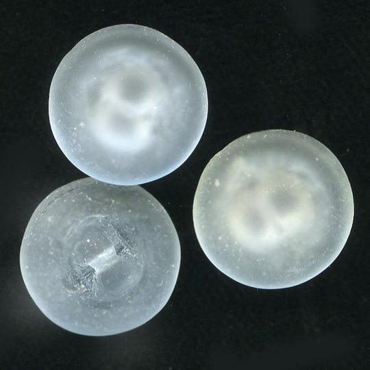 Frosted Glass Button or Button Back, Old Czech., 12mm. Pkg 6. b11-cr-0572