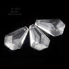 Vintage 20x22mm faceted clear glass drop pendant hole front to back. Pkg. of 4. 