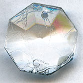 Chandelier Crystal Hexagon. 18x6mm. Pkg of 10